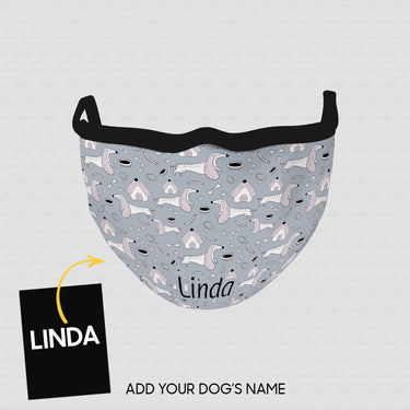 Personalized Dog Gift Idea - Dogs With Houses And Bones For Dog Lovers - Cloth Mask